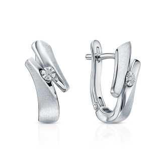 Серьги из серебра с бриллиантами природными