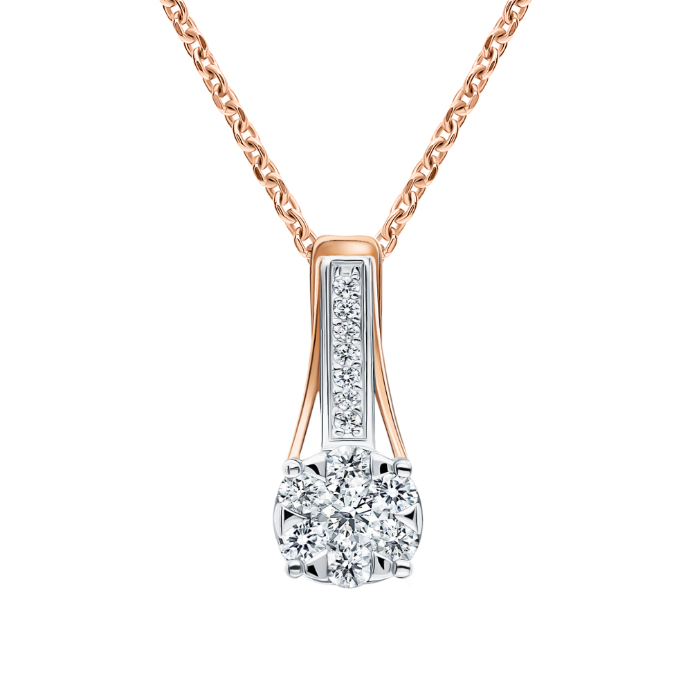 Золотая подвеска с бриллиантами природными