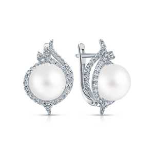Серьги из белого золота Cold Diamonds с жемчугом