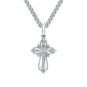 Золотой крестик с бриллиантами природными