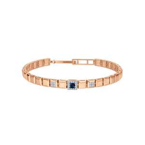 Золотой браслет с бриллиантами природными и сапфирами природными