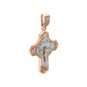 Золотой крестик с бриллиантами природными