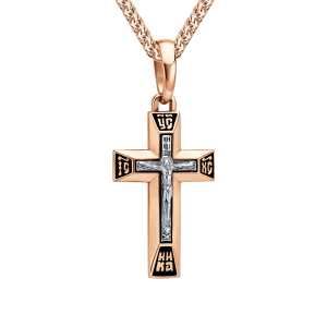 Золотой крестик с эмалью