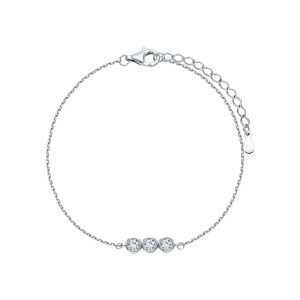 Серебряный браслет с бриллиантами выращенными