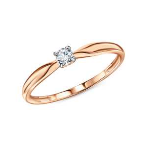 Золотое кольцо с бриллиантами выращенными