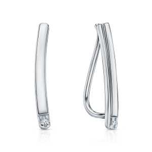 Серебряные серьги с бриллиантами природными