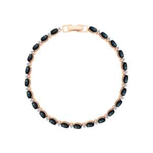 Золотой браслет с бриллиантами природными и сапфирами природными