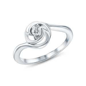 Серебряное кольцо с бриллиантами природными