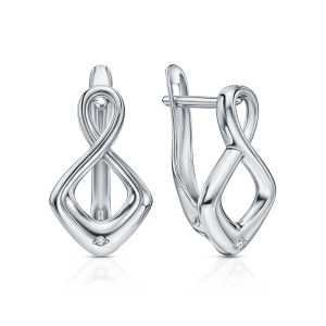 Серебряные серьги с бриллиантами природными