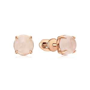 Золотые серьги с кварцами природными