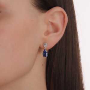 Серьги из белого золота Cold Diamonds с сапфирами