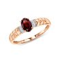 Кольцо из золота с бриллиантом и гранатом природными